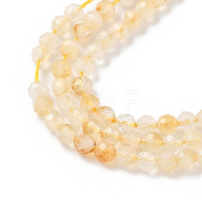 Heated Natural Citrine Beads Strands X-G-L622-C05-3mm-B-1