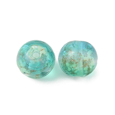Handmade Gold Sand Lampwork Beads LS-LAMP-WH0001-10H-1