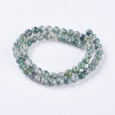 Natural Moss Agate Beads Strands G-L470-31-6mm-1