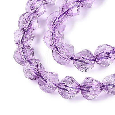 Crackle Transparent Glass Beads Strands GLAA-N068-02A-06-1