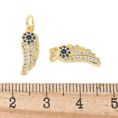 Brass Micro Pave Cubic Zirconia Pendants KK-U056-40G-1