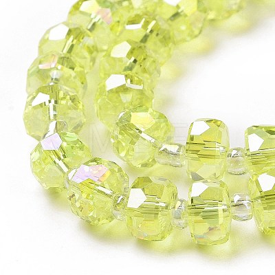 Electroplate Transparent Glass Beads Strands EGLA-H101-03F-1
