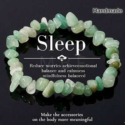Natural Green Aventurine Chip Beaded Stretch Bracelets JI5766-10-1