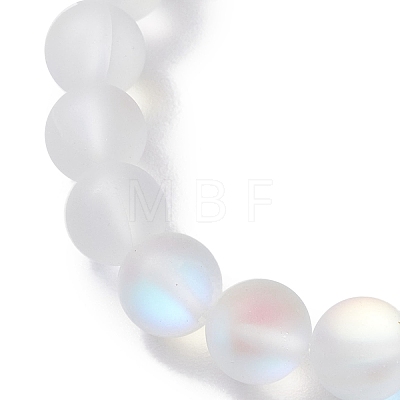 8mm Round Dyed Synthetic Moonstone Beaded Stretch Bracelets BJEW-JB10306-1