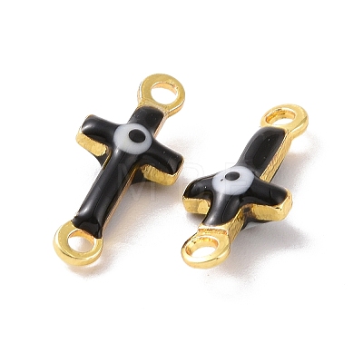 Brass Enamel Connector Charms KK-J302-08G-03-1