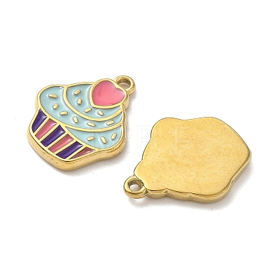 304 Stainless Steel Enamel Pendants STAS-G362-09G-1