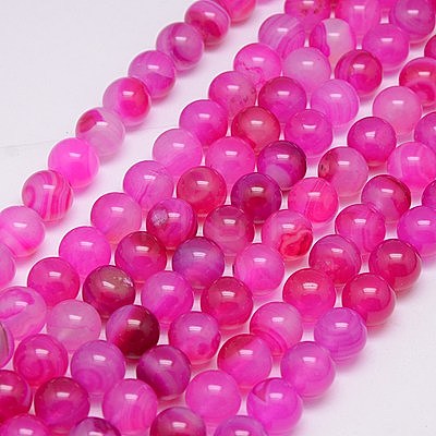 Natural Agate Beads Strands G-G583-10mm-M-1