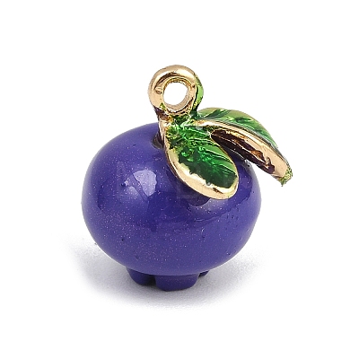 Fruit Alloy Enamel Charms ENAM-P264-02B-G-1