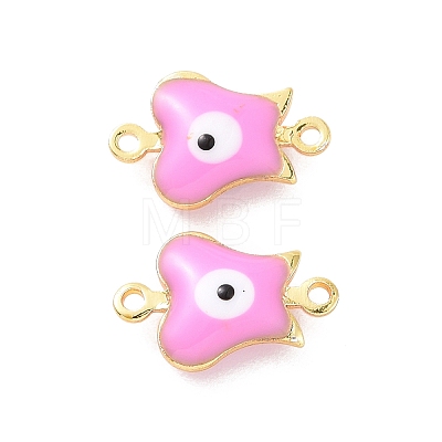 Brass Enamel Connector Charms KK-J302-05G-1