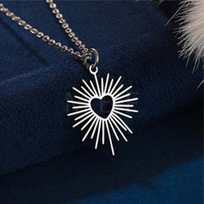 304 Stainless Steel Laser Cut Pendant Necklaces FS-WGA4904-24-1