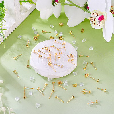 50Pcs Brass Earring Settings KK-TA0008-38C-1
