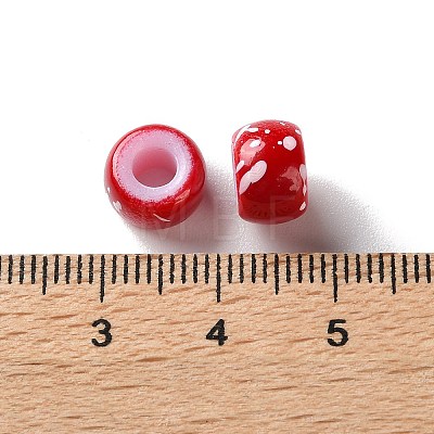 Spray Painted ABS Plastic European Beads KY-G033-01A-04-1