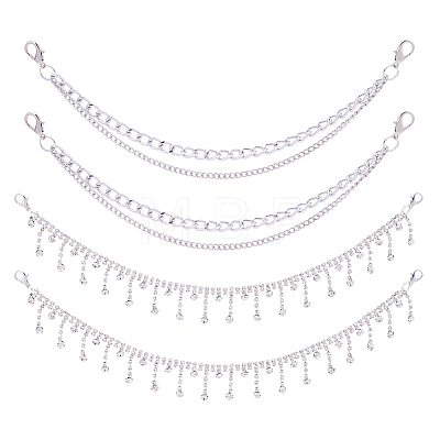 2Pcs Aluminium Alloy Boot Strap Chains AJEW-ME0003-07-1