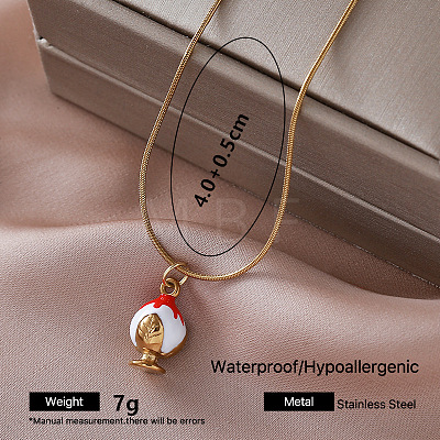 Vintage 304 Stainless Steel Enamel Pendant Necklaces for Women TA1970-5-1
