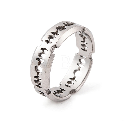 Titanium Steel Cutting Blade Finger Ring for Men Women RJEW-L117-01P-1