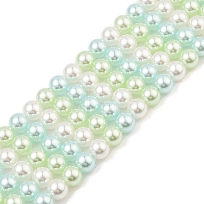 Baking Painted Pearlized Glass Pearl Round Bead Strands PEAR-H019-02C-08-1