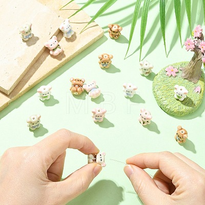 16Pcs 8 Colors Handmade Porcelain Beads PORC-CJ0001-53-1