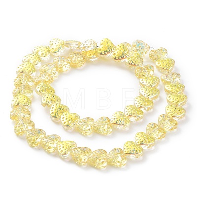 Electroplate Transparent Glass Beads Strands EGLA-R114-02A-HP01-1