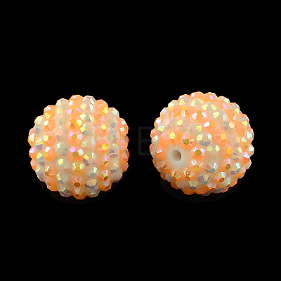 AB-Color Resin Rhinestone Round Beads RESI-S313-18x20-02-1