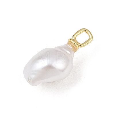 Brass & ABS Plastic Pearl Pendants PL-CBAEB37-01B-G-1