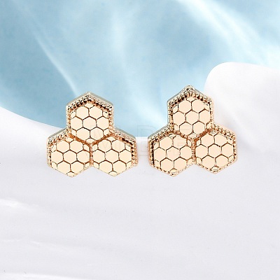 Brass Stud Earrings EJEW-D288-10G-1