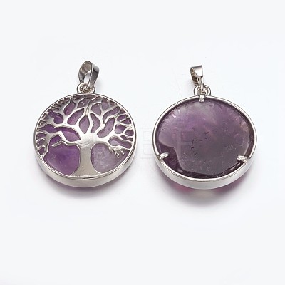 Natural Amethyst Pendants G-E449-C07-1