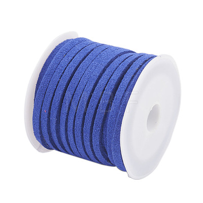 3x1.5mm Blue Flat Faux Suede Cord X-LW-R003-55-1