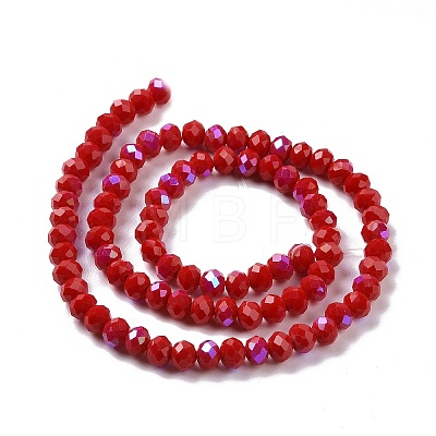 Electroplate Opaque Solid Color Glass Beads Strands EGLA-A034-P1mm-L04-1