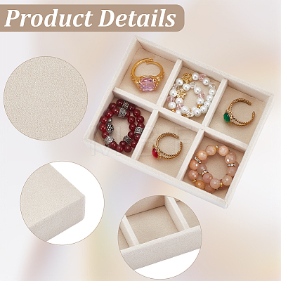 6 Grids Velvet Jewelry Display Trays ODIS-SP0002-24C-01-1