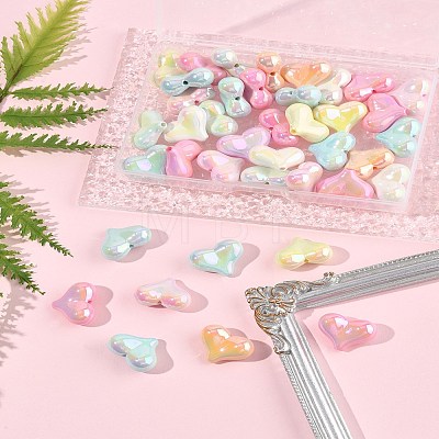 40Pcs UV Plating Opaque Acrylic Beads OACR-FS0002-20-1