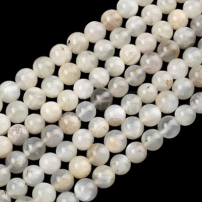 Natural White Moonstone Beads Strands G-C277-A01-8mm-1
