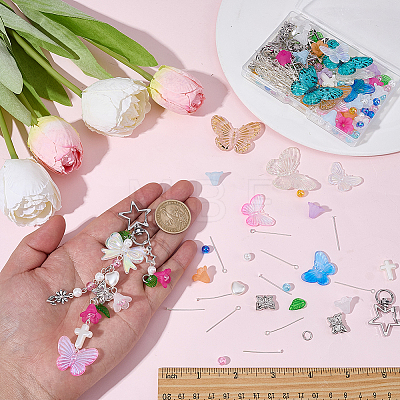 DIY Butterfly Keychain Making Kits DIY-SC0033-73-1