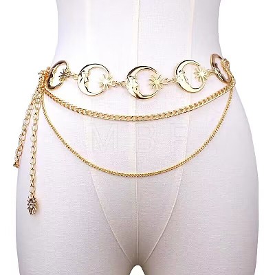 Alloy Moon Link 3 Layer Waist Chains for Women WGF4895-07-1