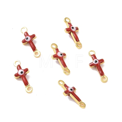 Brass Enamel Connector Charms KK-J302-08G-02-1