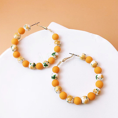 Porcelain Hoop Earrings FS-WG8AF2D-05-1