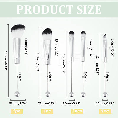 Beadable Makeup Brushes Set MRMJ-WH0086-44P-1