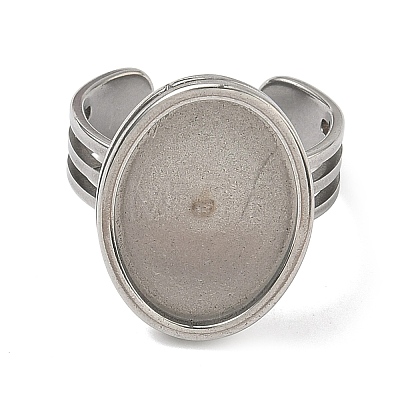 304 Stainless Steel Cuff Ring Findings STAS-B126-10A-P-1