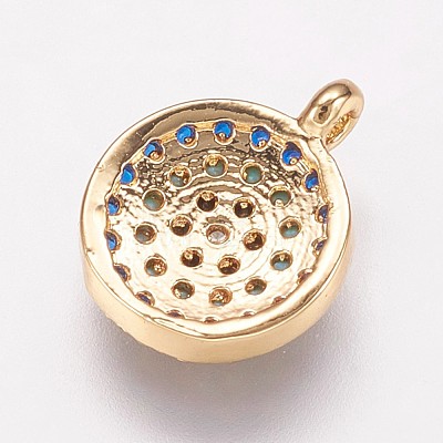 Brass Cubic Zirconia Charms KK-P134-22G-1