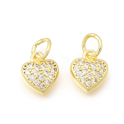 Valentine's Day Brass Micro Pave Clear Cubic Zirconia Charms KK-Z156-19G-1