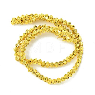 Electroplated Natural Lava Rock Beads Strands G-I360-R01-01-1