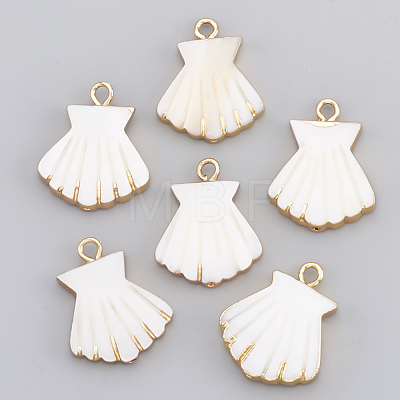 Electroplate Freshwater Shell Pendants SHEL-S274-34-1