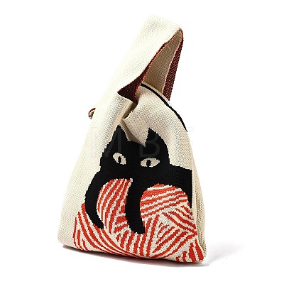 Polyester Mini Knit Tote Bags ABAG-C008-01B-01-1