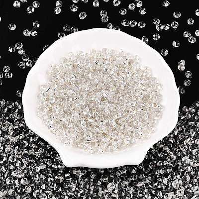 6/0 Baking Paint Transparent Fringe Glass Seed Beads X1-SEED-N006-06A-1