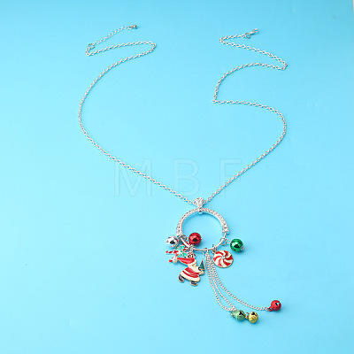 Alloy Enamel with Rhinestone Pendant Necklaces FS-WG43311-01-1
