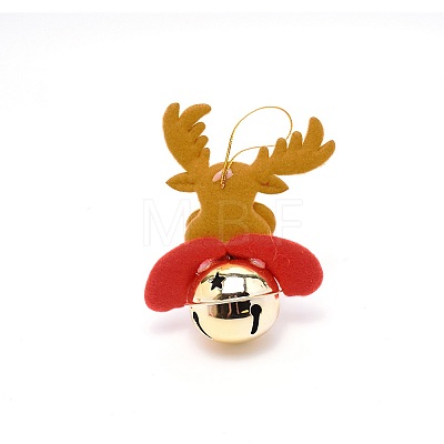 Christmas Theme Reindeer Cloth Pendant Decorations HJEW-SZC0004-15-1