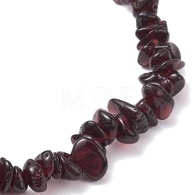 Natural Garnet Chip Beaded Stretch Bracelets for Women Men BJEW-JB10647-04-1
