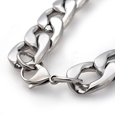 Men's 304 Stainless Steel Curb Chain Bracelets BJEW-G618-01P-1