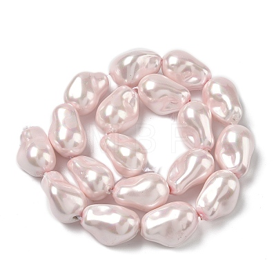 Electroplate Porcelain Imitation Pearl Beads Strands PORC-K009-01A-1