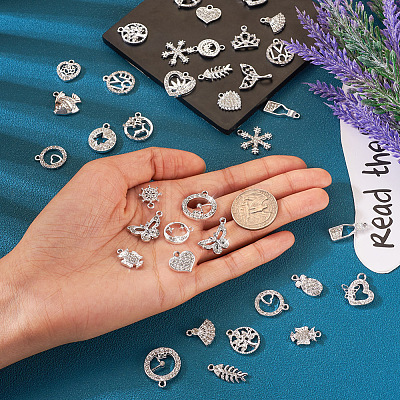  50Pcs 25 Styles Alloy Rhinestone Charms FIND-TA0002-94-1