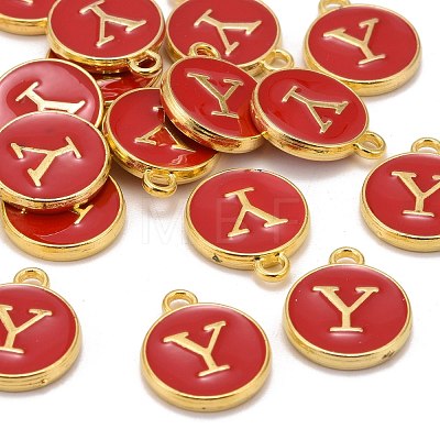 Golden Plated Alloy Enamel Charms ENAM-S118-03Y-1